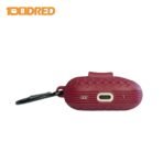 Airpods Woven Pattern Silicone Soft Case - Maroon - Image 2