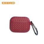Airpods Woven Pattern Silicone Soft Case - Maroon