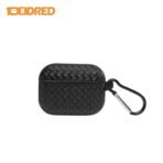 Airpods Woven Pattern Silicone Soft Case - Black